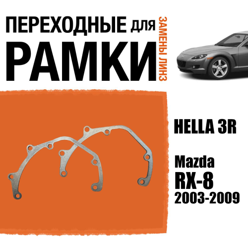 Переходные рамки для линз №28 на Mazda RX-8 (2003-2009) под модуль Hella 3R/Hella 3 (Комплект, 2шт)